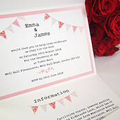 'Portobello' bunting invitation by Little Angel Weddings